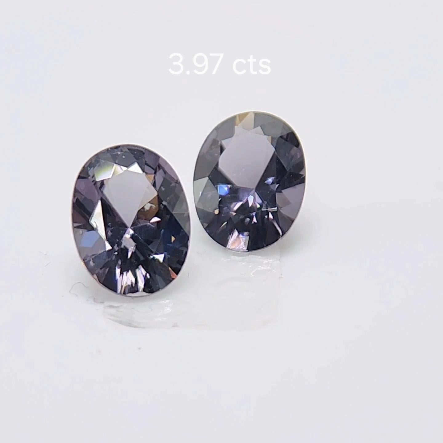 PAIO DI SPINEL DIVERSI DI COLORE 3,97 carati. in vendita 5