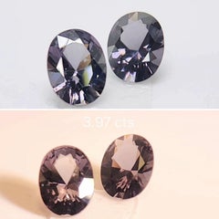Natürlicher 3,97ct Ovalschliff Farbwechsel Spinell Paar, Myanmar, Unisex