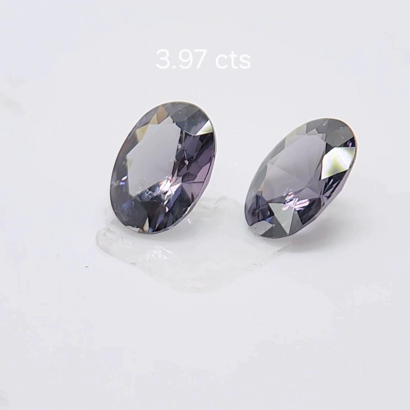 PAIO DI SPINEL DIVERSI DI COLORE 3,97 carati. in vendita 2