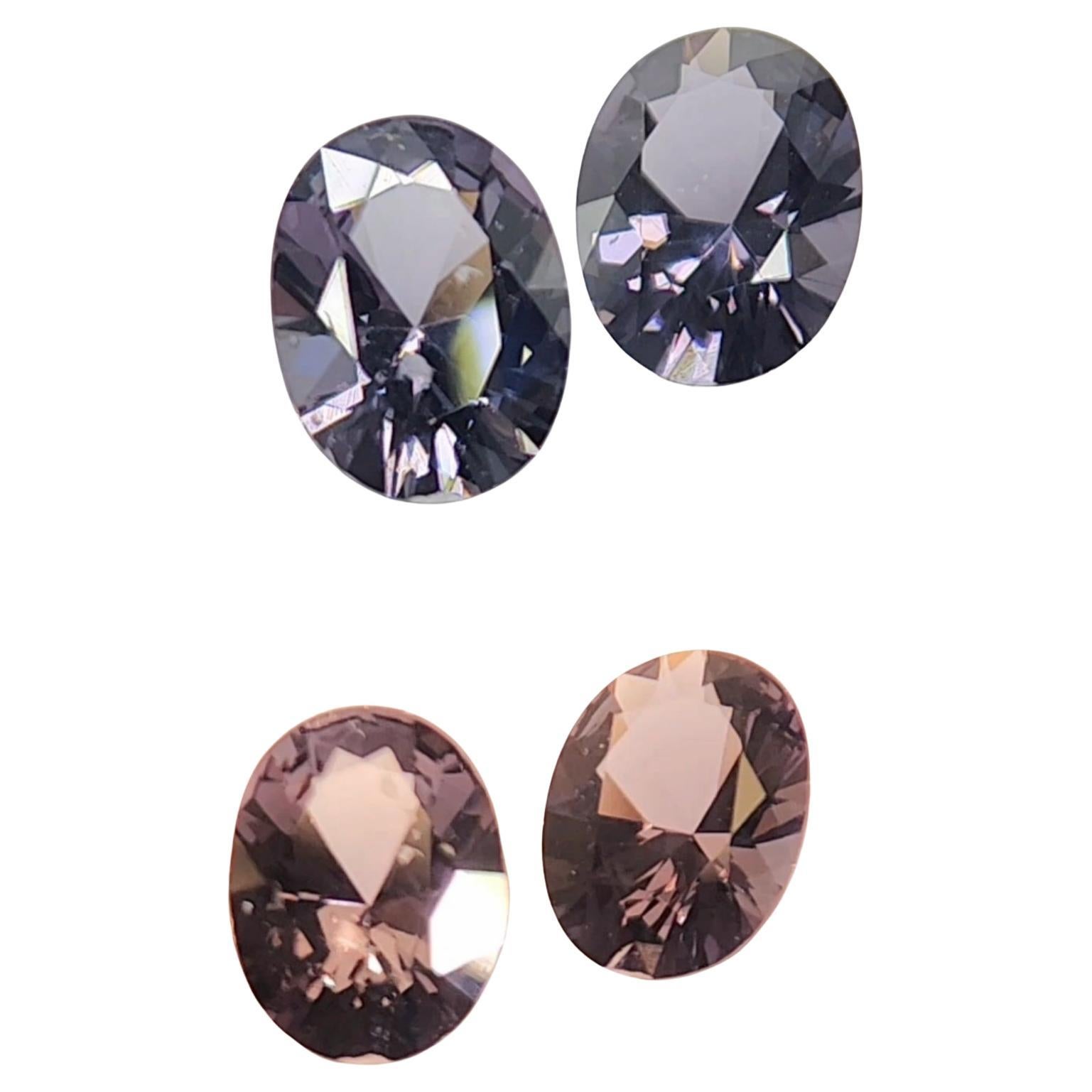 PAIO DI SPINEL DIVERSI DI COLORE 3,97 carati.