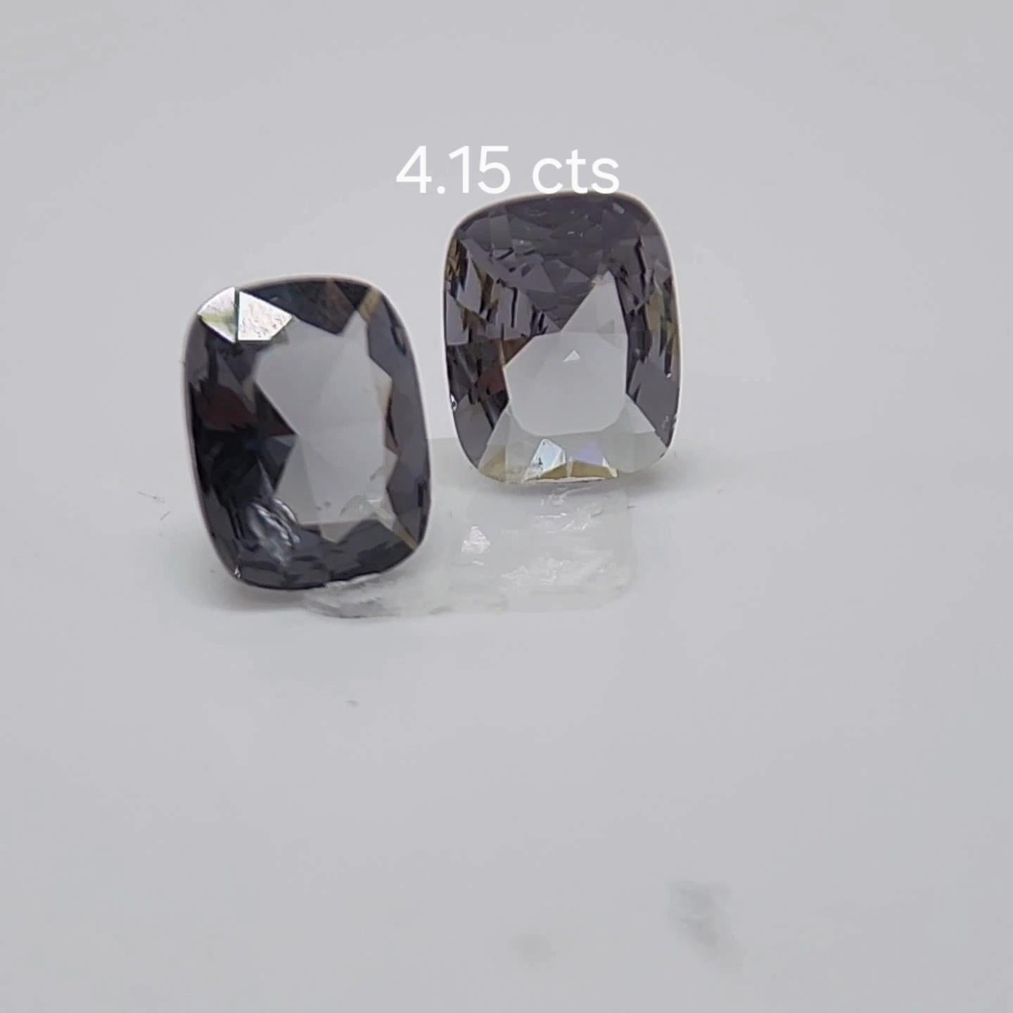 Spinell PAIR mit Farbwechsel Spinell 4.15 Karat. im Zustand „Neu“ im Angebot in Brooklyn, NY