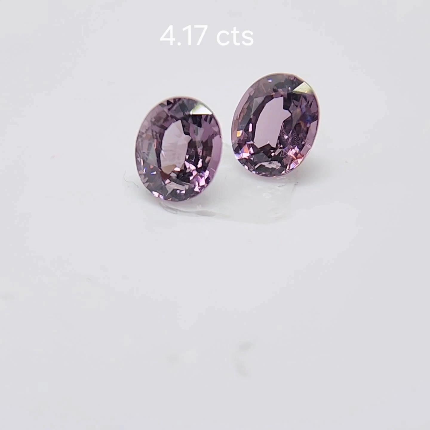PAIO DI SPINEL DIVERSI DI COLORE 4.17 carati. in vendita 5