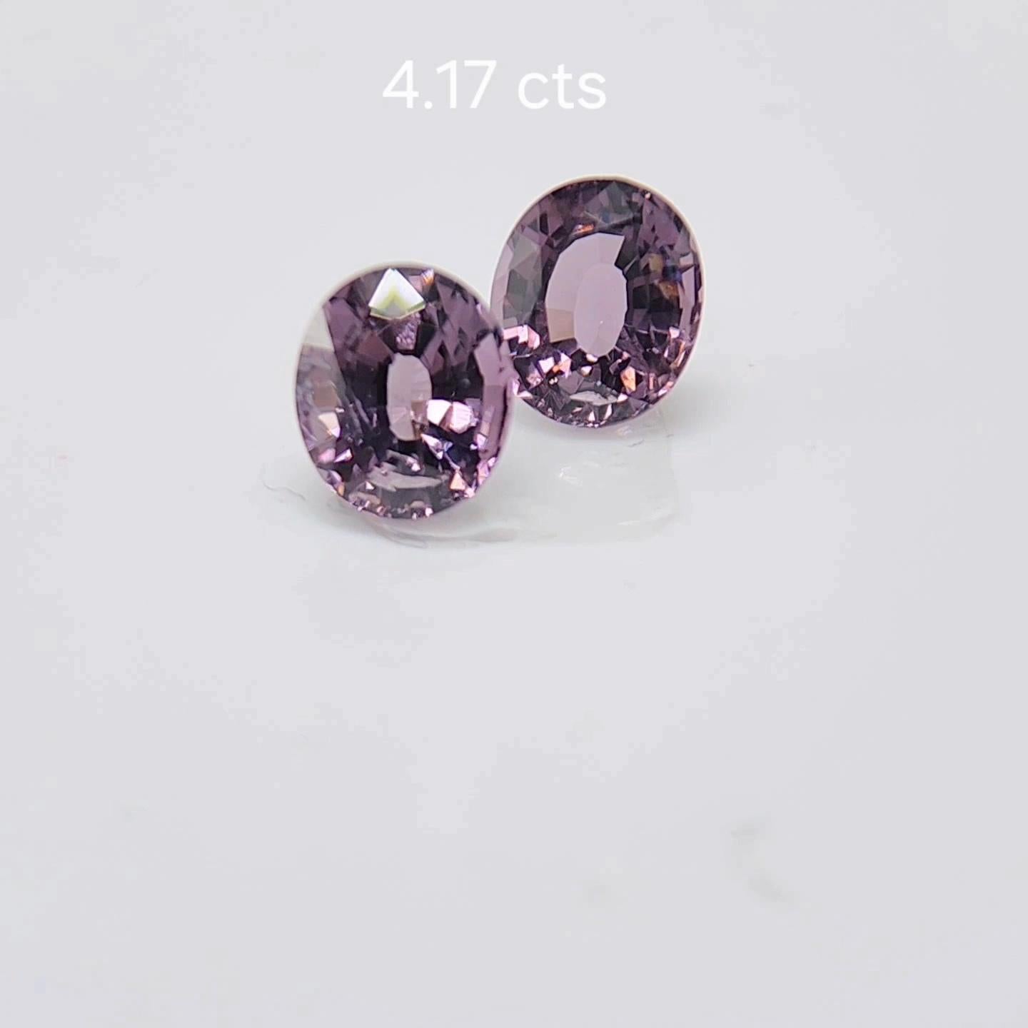 PAIO DI SPINEL DIVERSI DI COLORE 4.17 carati. in vendita 6