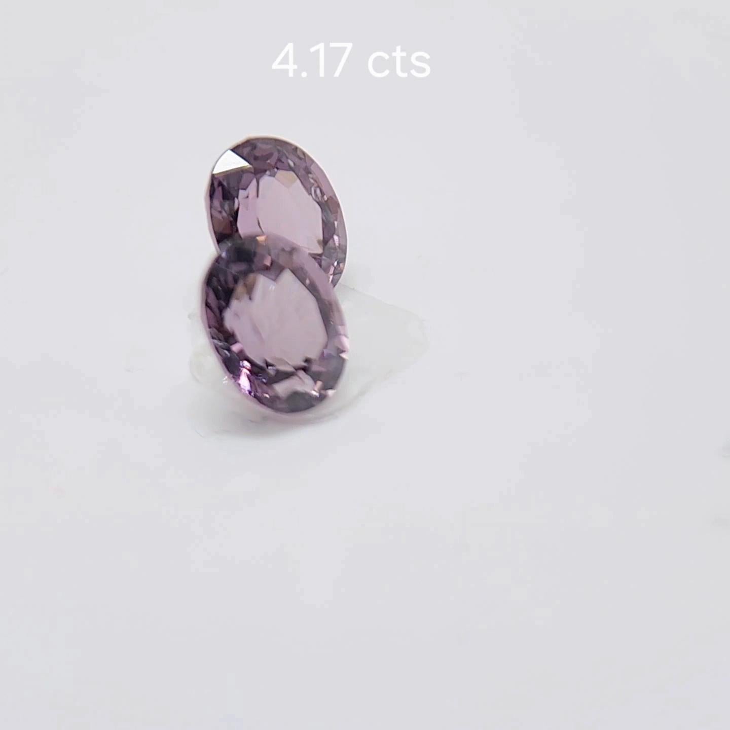 PAIO DI SPINEL DIVERSI DI COLORE 4.17 carati. in vendita 1