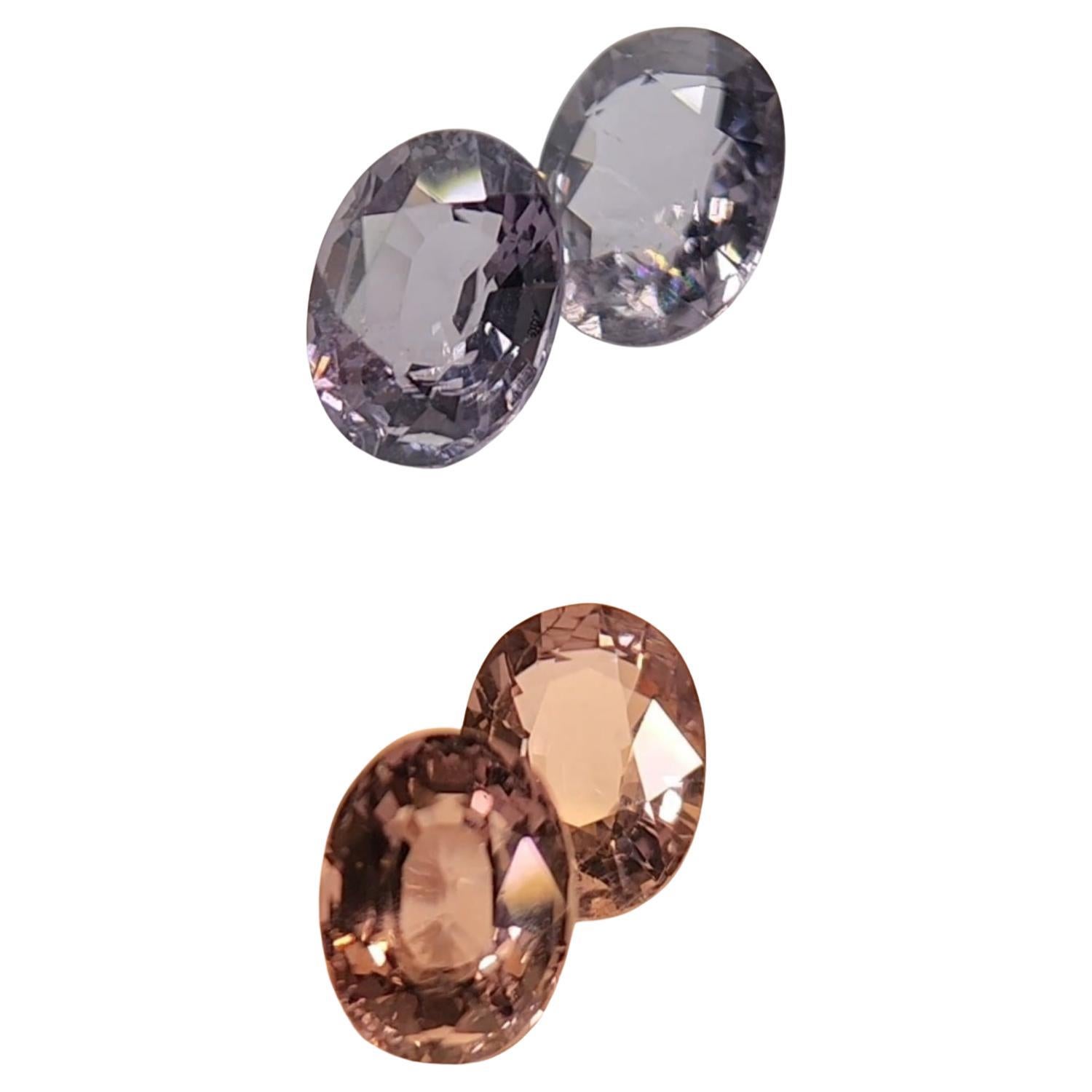 PAIO DI SPINEL DIVERSI DI COLORE 5.24 carati.