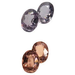 Spinell PAIR mit Farbwechsel Spinell 5.24 Karat.