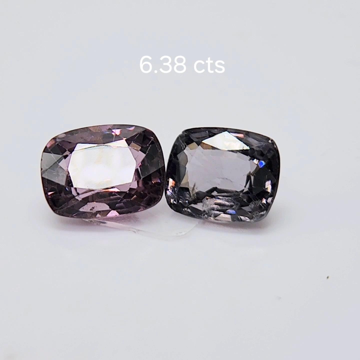 coppia di Spinello a viraggio di colore 6.38 carati. In condizioni Nuovo in vendita a Brooklyn, NY