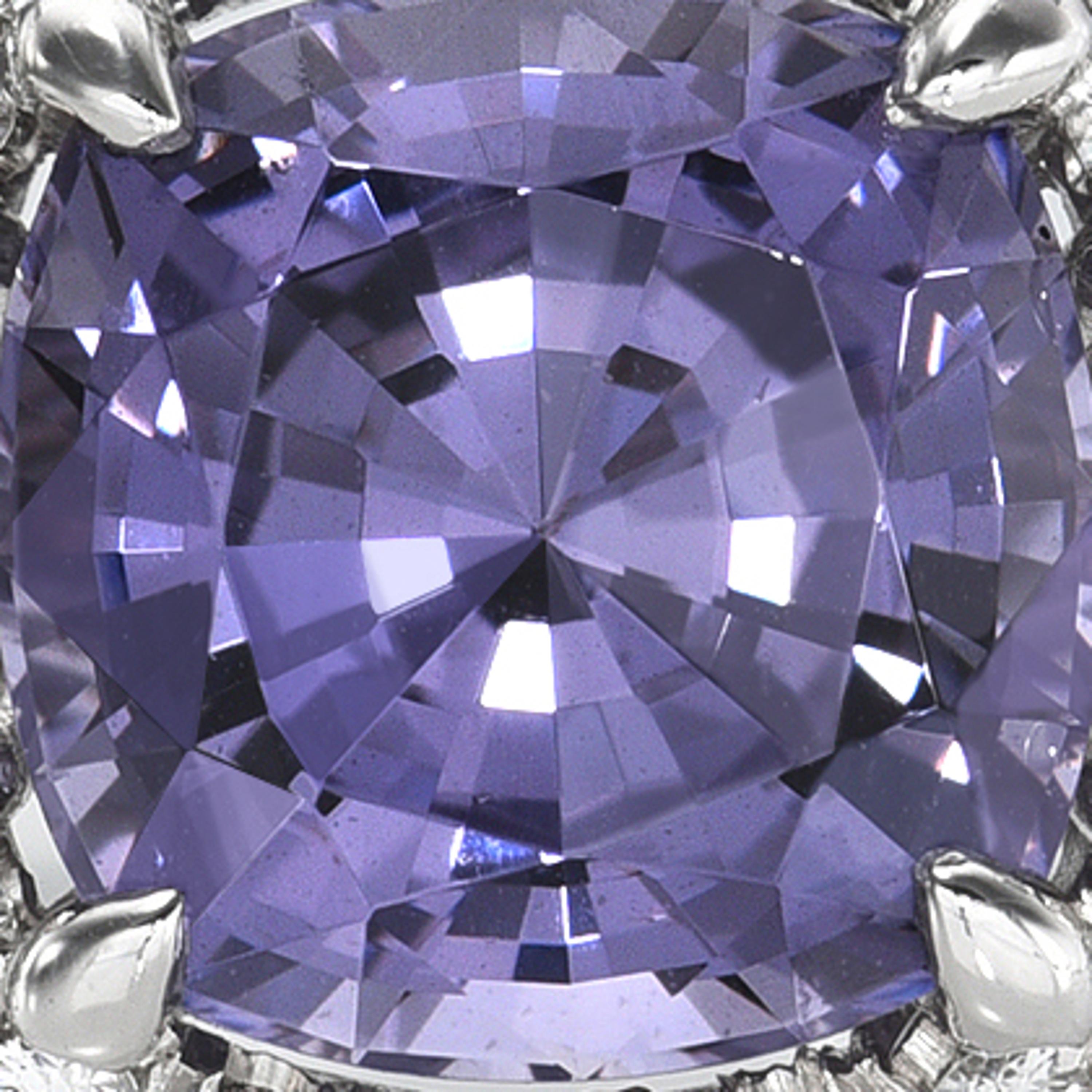 Anello a tre pietre in platino con zaffiro di Ceylon che cambia colore - Anello raro GIA in vendita 3