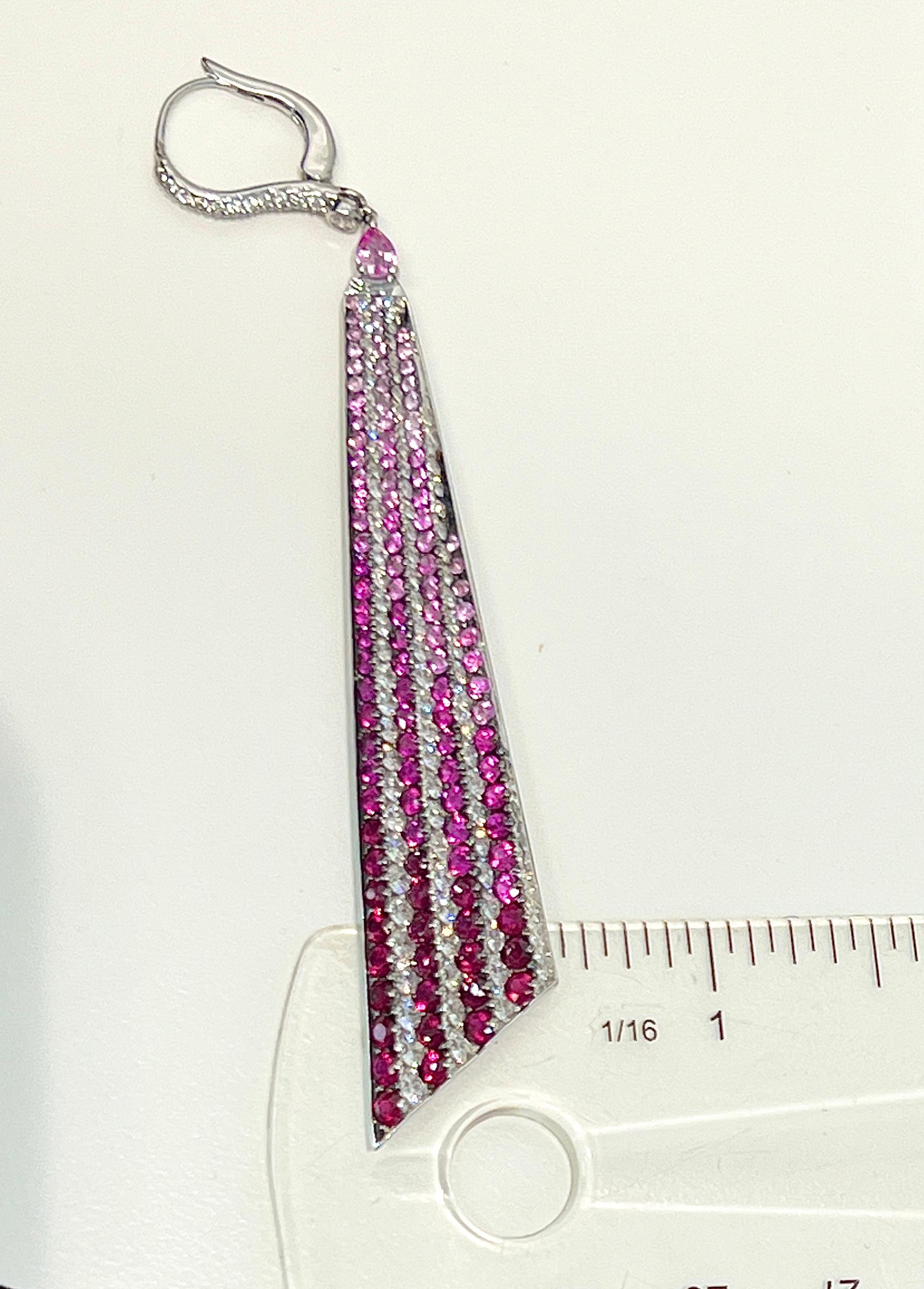pink sapphire dangle earrings