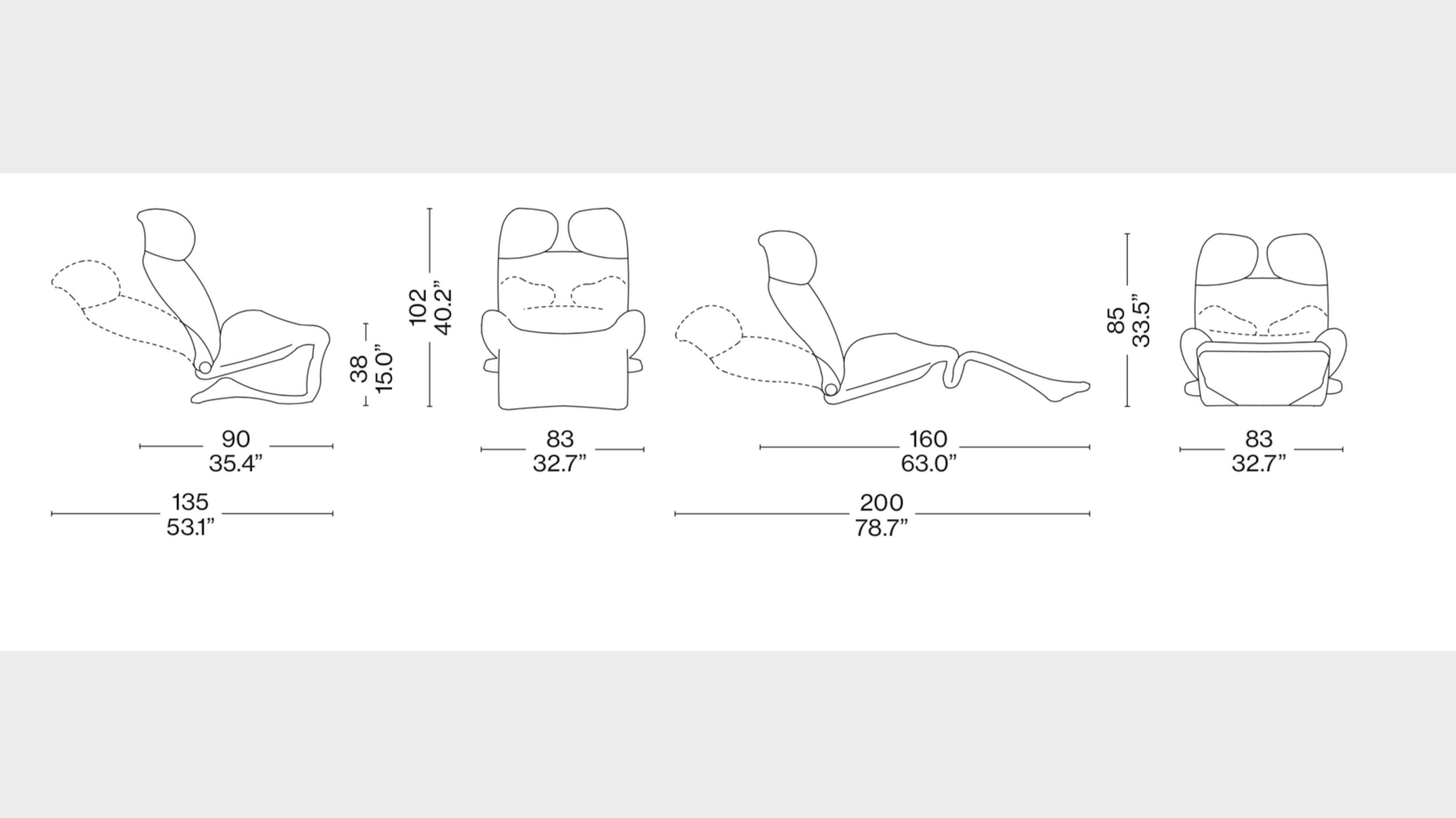 Wink-Sessel in Farbkombination von Toshiyuki Kita für Cassina (Moderne der Mitte des Jahrhunderts) im Angebot