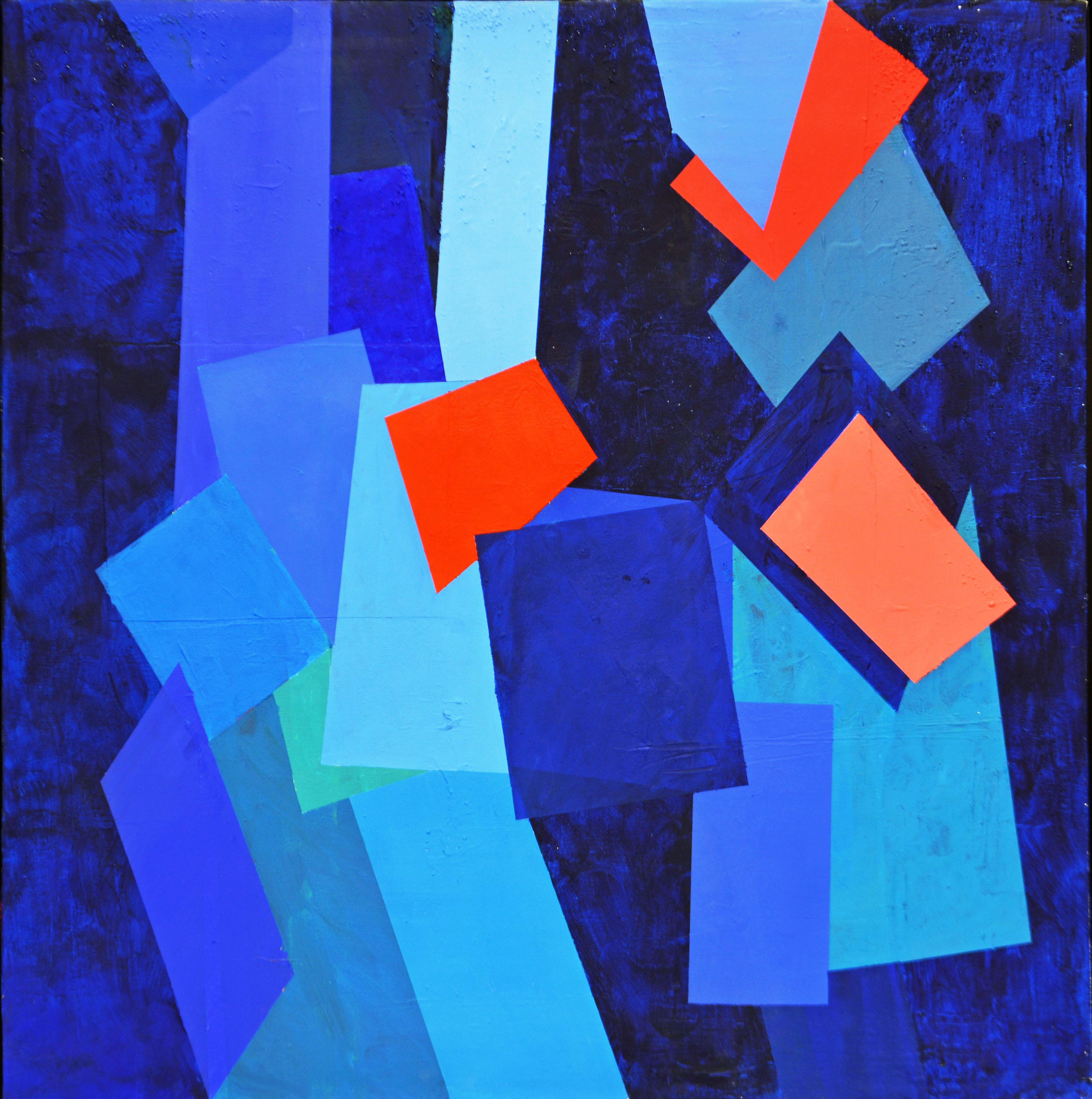 Mouvement
de Anders Hegelund, danois né en 1938.
Acrylique sur toile. Mesures : 27.5 x 27.5 in. sans le cadre, 29 x 29 in. avec le cadre, signé, daté et titré au dos.
Il est logé dans un cadre flottant de style minimaliste à la finition