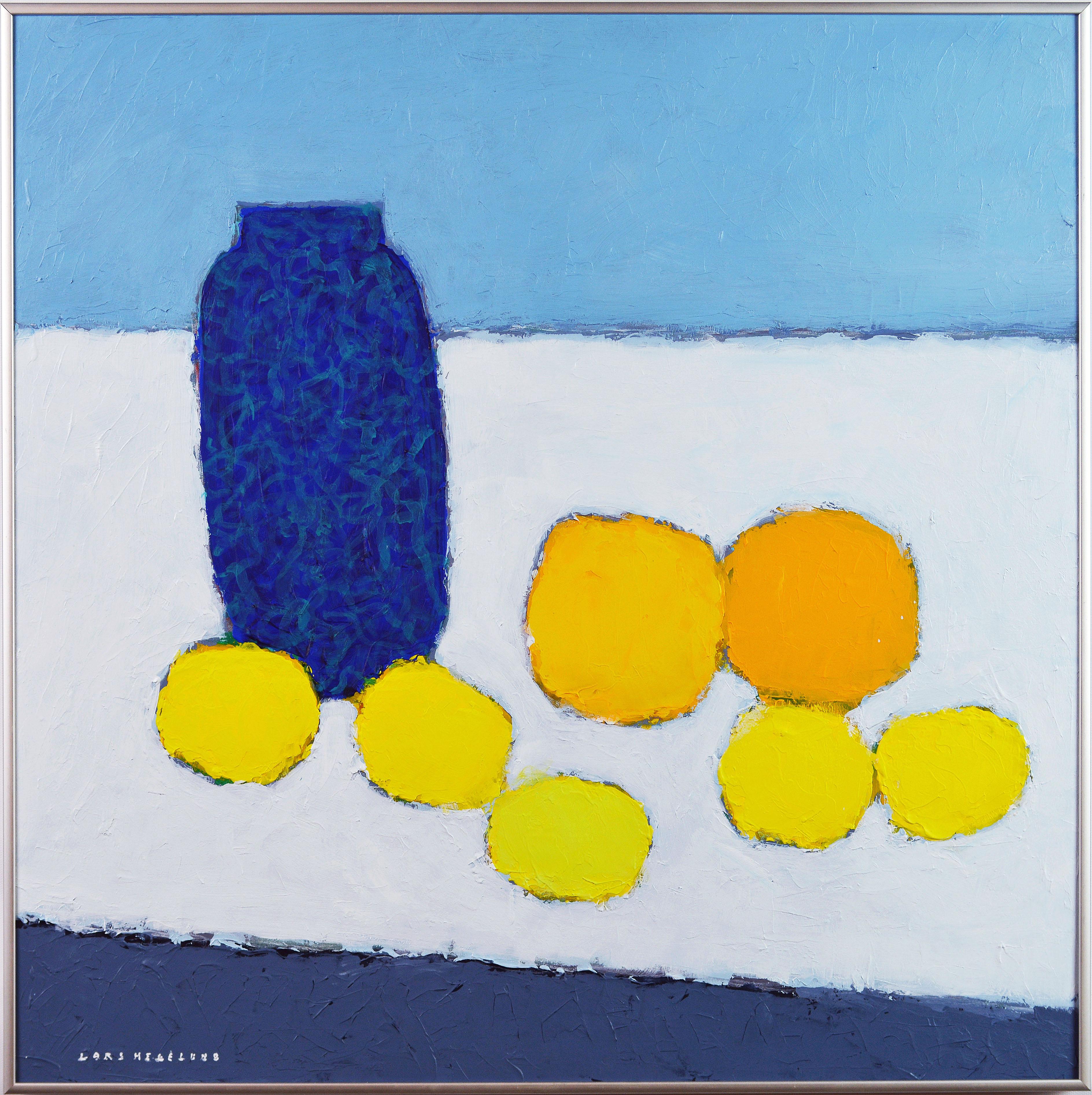 'Color Composition'
by Lars Hegelund, American, b. 1947.
Measures: 24 x 24 in. without frame, 25 x 25 in. including frame,
Acrylic on panel, signed.
Housed in a Minimalist style brushed aluminium frame.

About Lars Hegelund:
Lars Hegelund