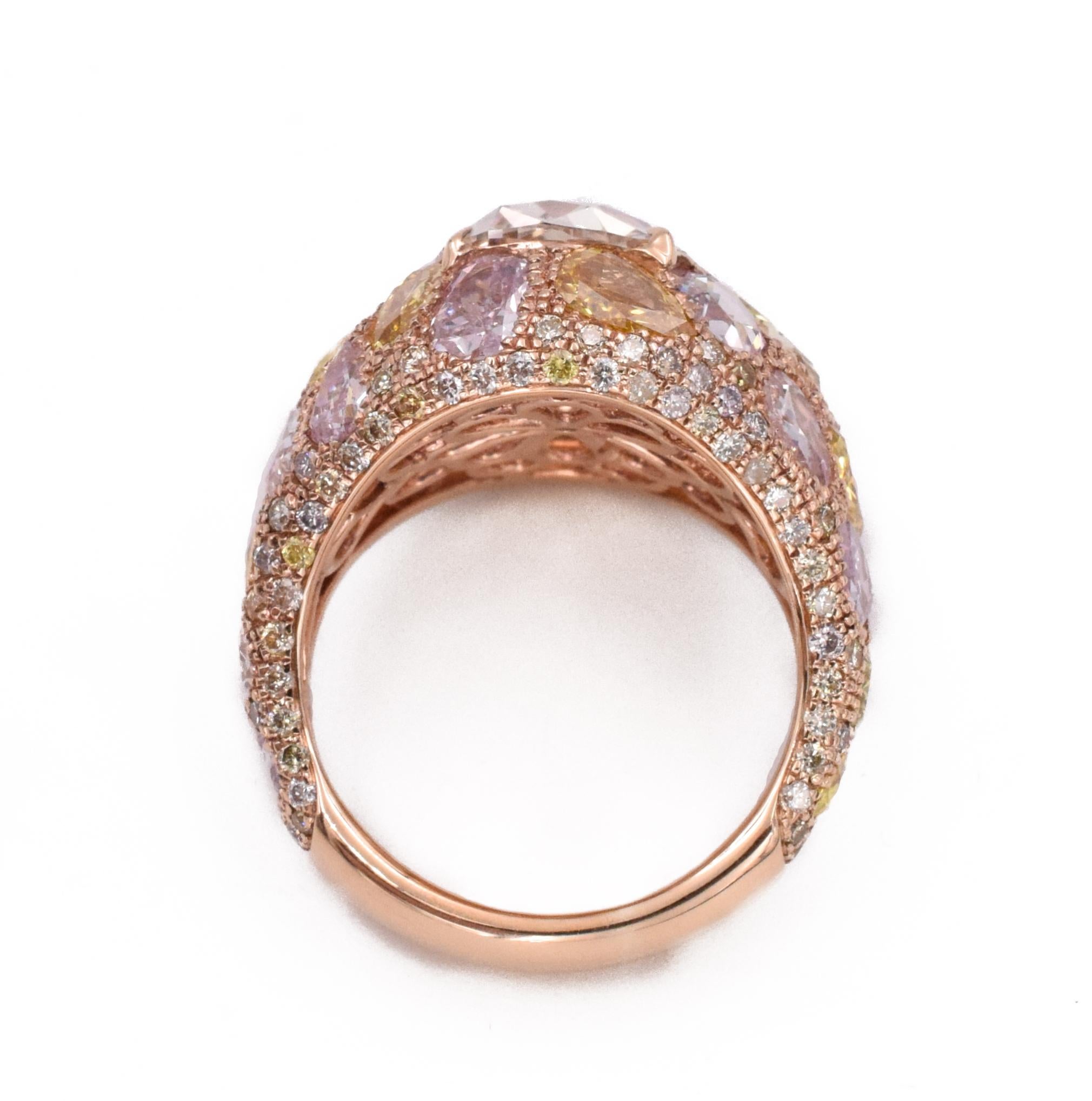 Cushion Cut NALLY Vintage Color Diamond Ring