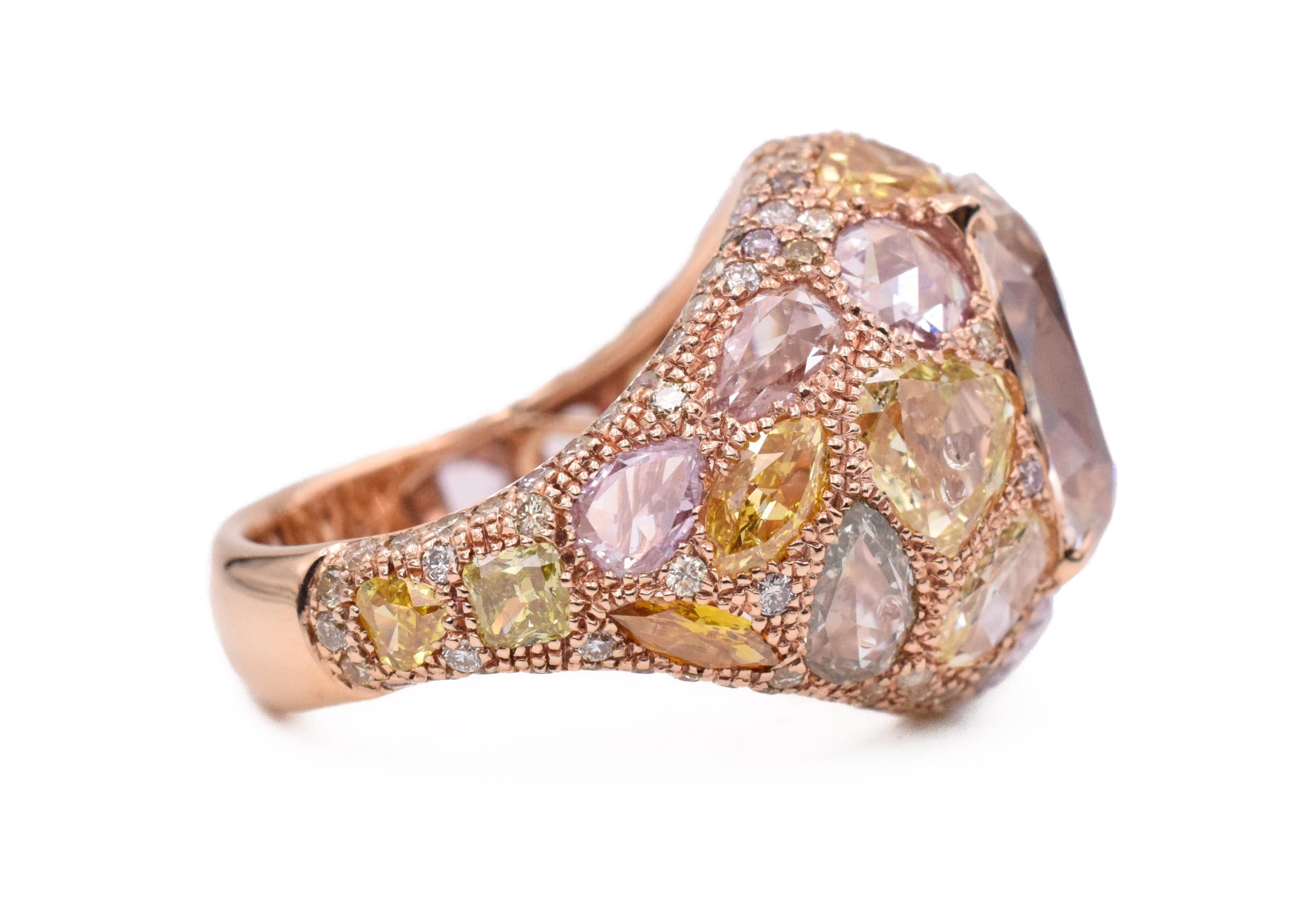 Women's or Men's NALLY Vintage Color Diamond Ring