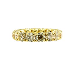Color Diamond Yellow Gold Eternity Ring Size 8.5