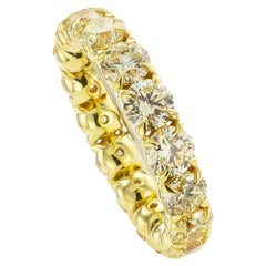 Color Diamond Yellow Gold Eternity Ring Size 8.5 