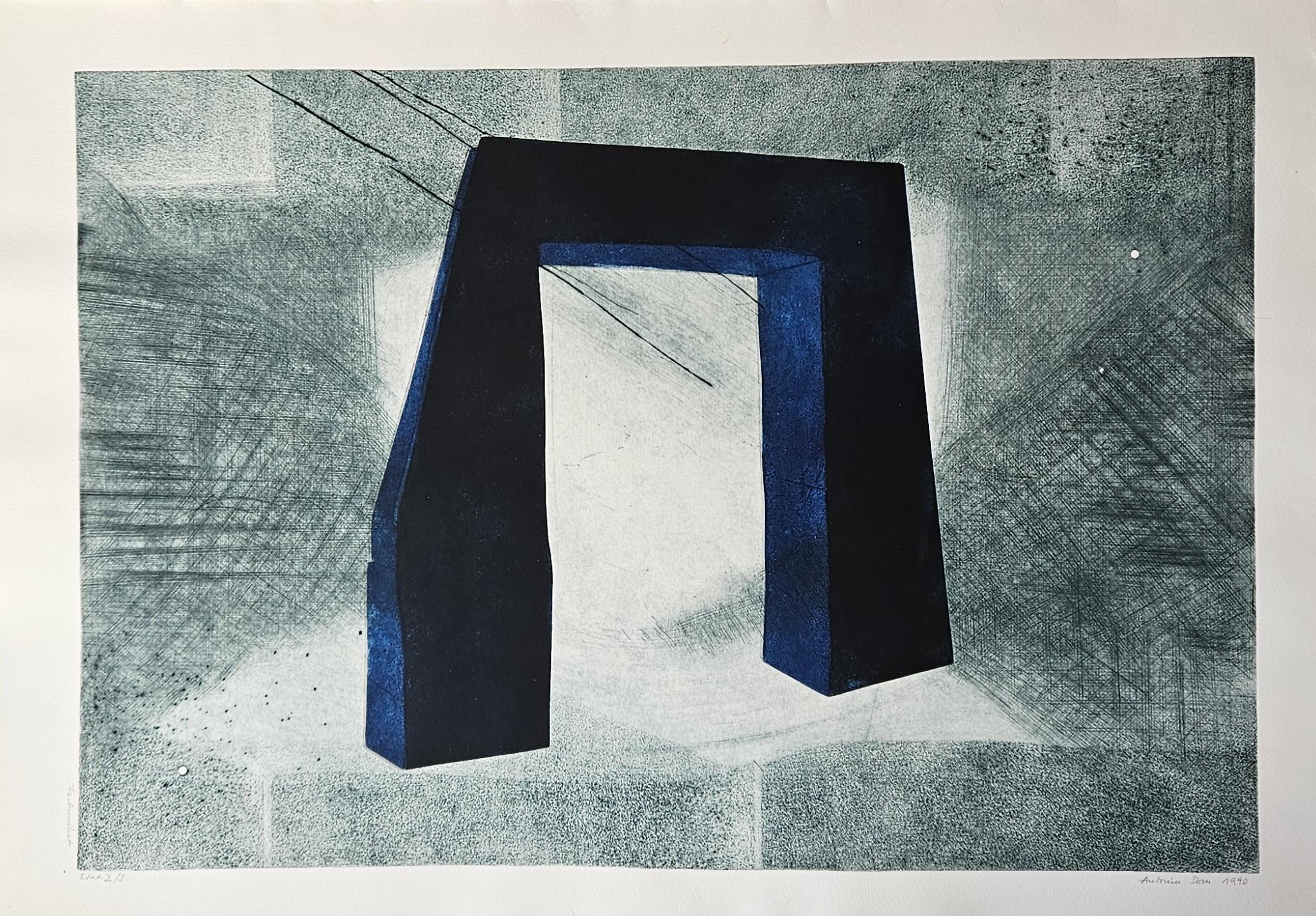 Künstlerin Antonia Dombrowsky 
Farbradierung - Einzigartige Farbe
Etat 2/3   1990

Dimension Druck 
Höhe 54 cm / 21.25inches
Breite  79 cm / 31,10 Zoll

Biographie des Künstlers
1935 Geboren in Düsseldorf  
1953-57 Studium der Pädagogik in