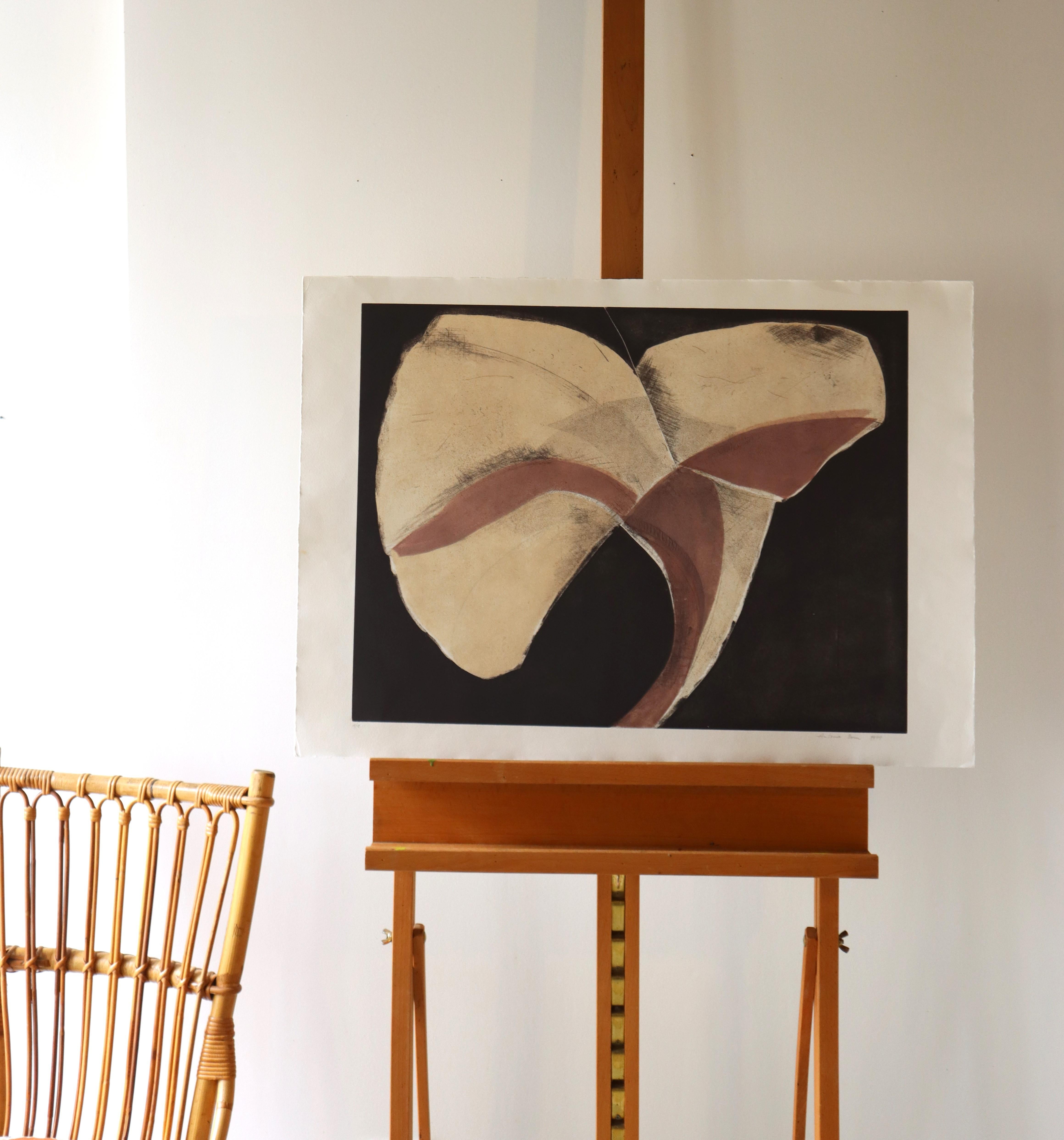 Farbradierung  Antonia Dombrowsky 1999 - Farbstich handgeschöpftes Bütten-Papier (Minimalistisch) im Angebot