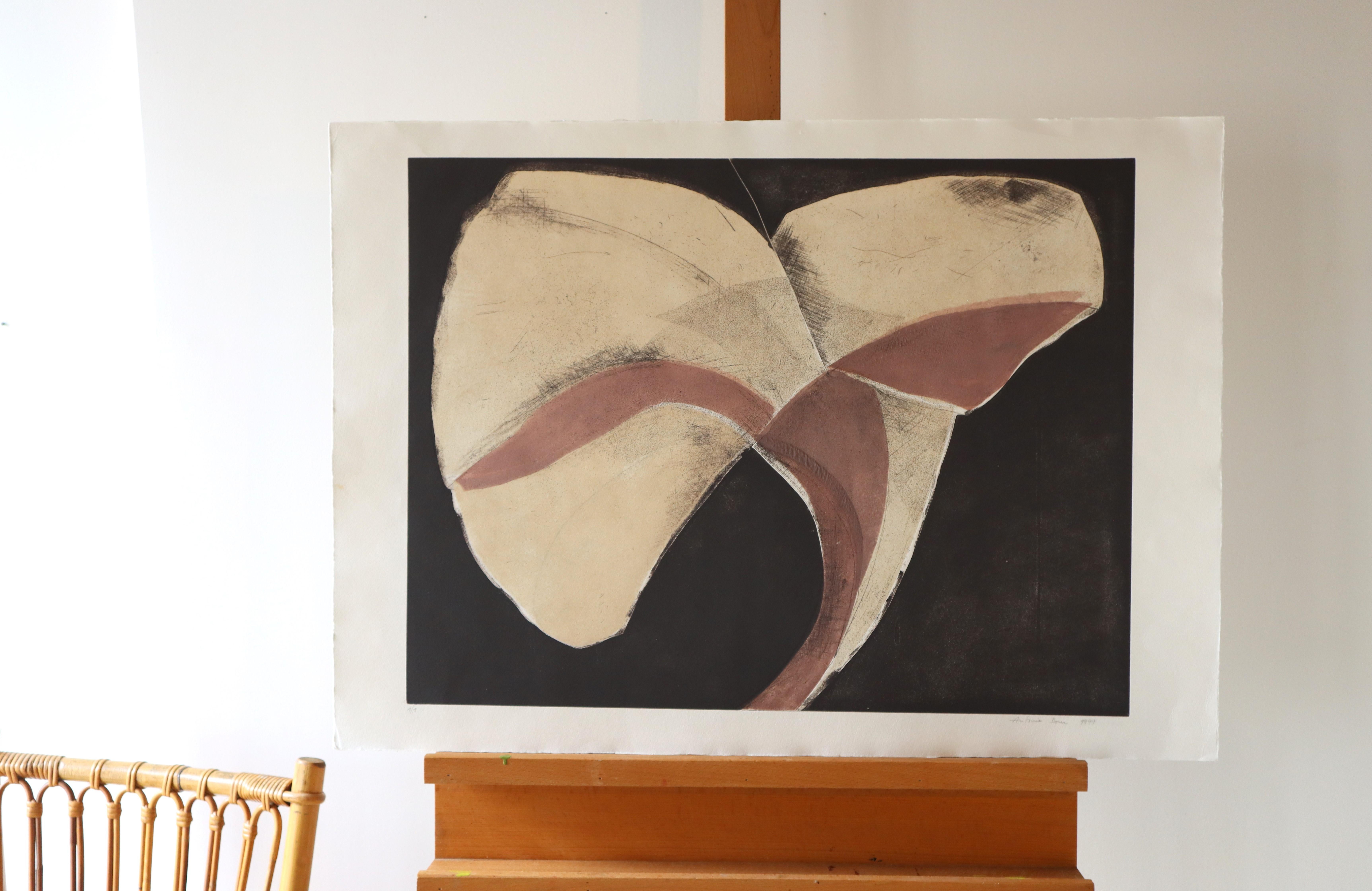 Farbradierung  Antonia Dombrowsky 1999 - Farbstich handgeschöpftes Bütten-Papier (Deutsch) im Angebot