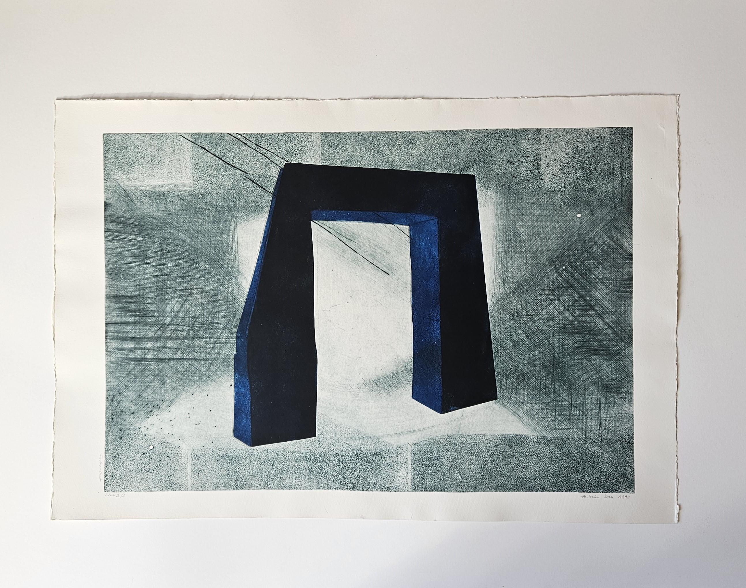 Farbradierung  Antonia Dombrowsky 1990- Farbgravur handgeschöpftes Bütten-Papier im Angebot 2