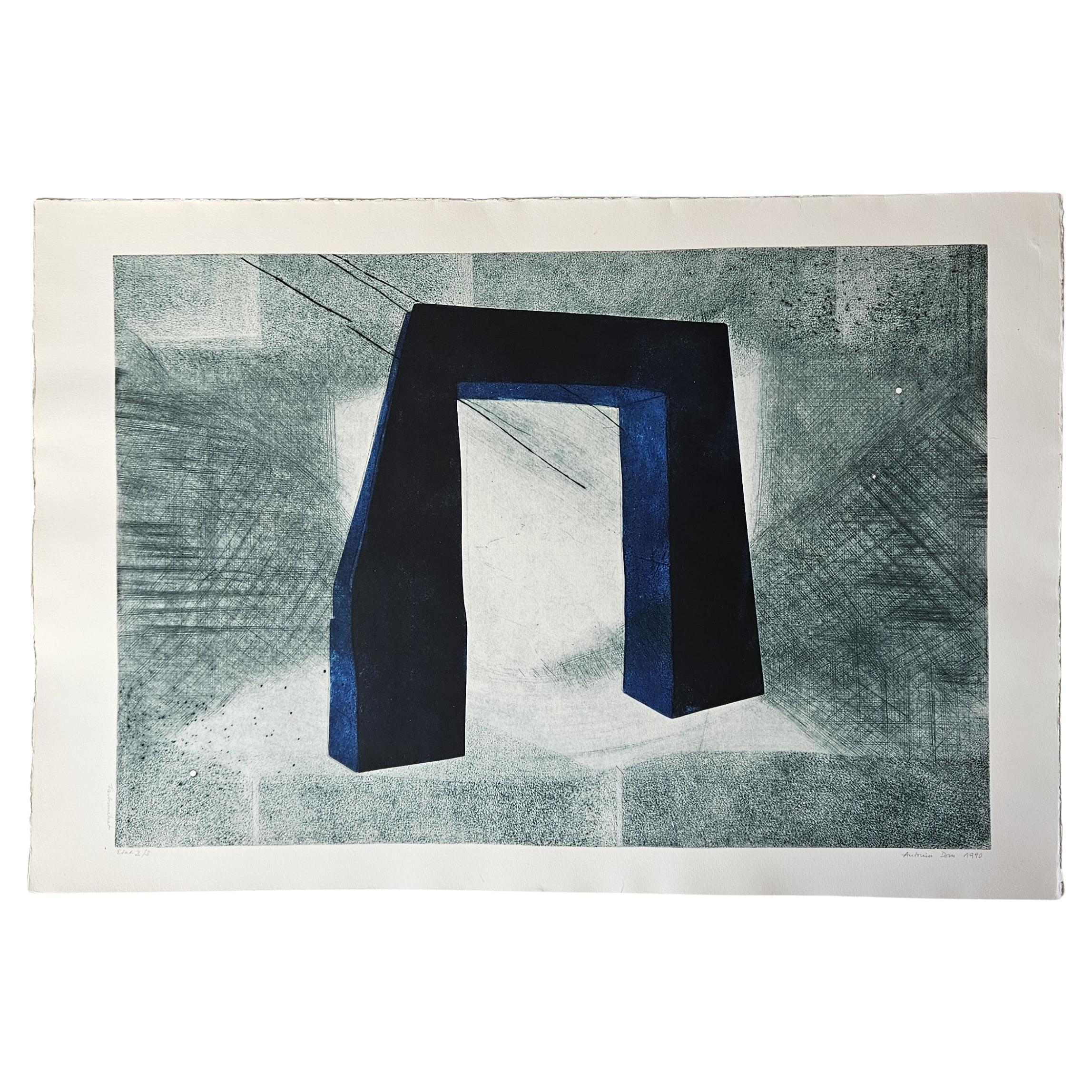 Gravure en couleur  Antonia Dombrowsky 1990- Gravure couleur faite à la main Papier Bütten