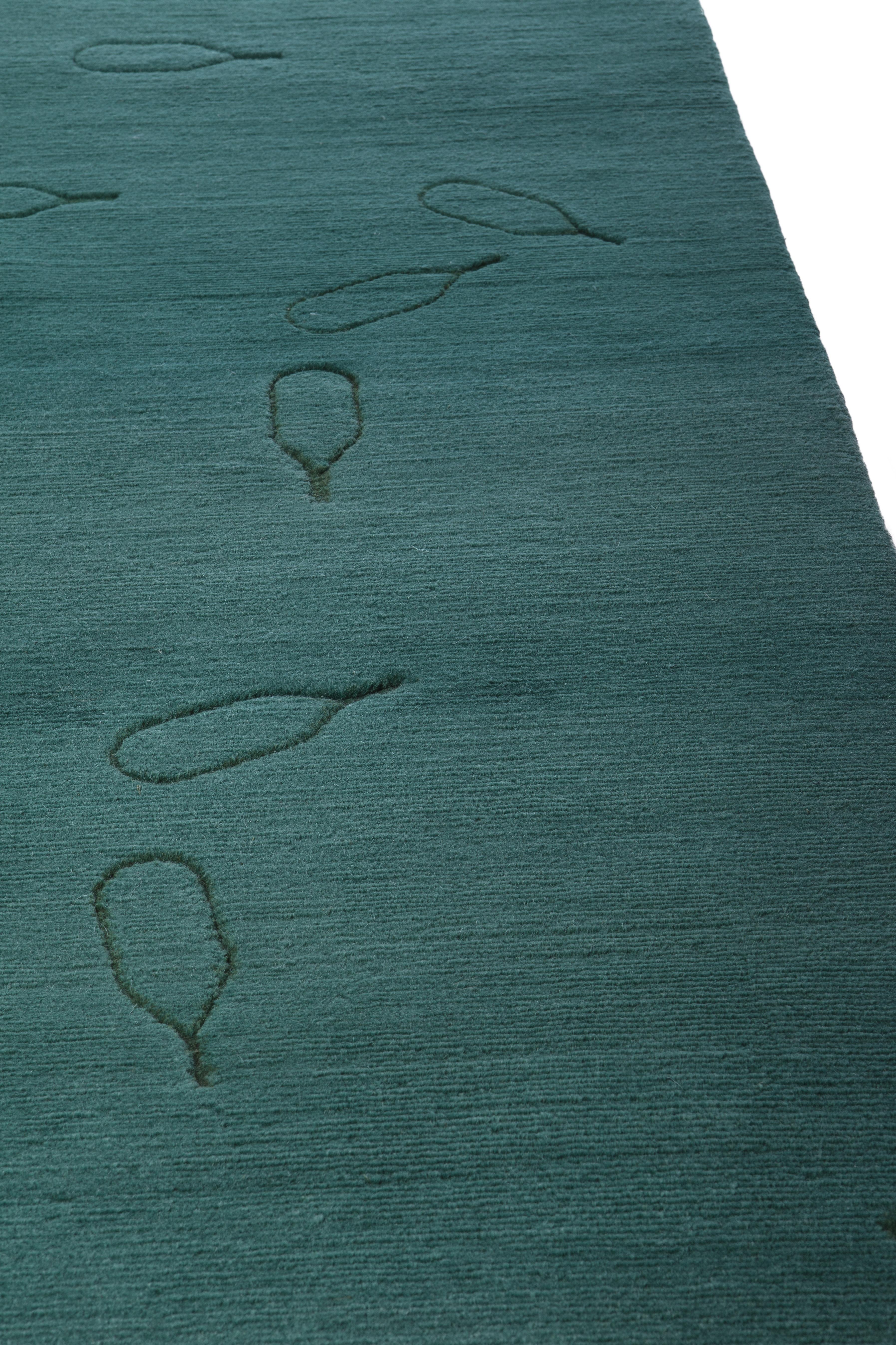 XXIe siècle et contemporain Tapis Flow coloré noué à la main en laine, 100 kpi, Florian Hauswirth en vente