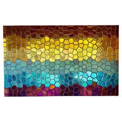Color Fusion Polygonal Mosaic Wall Art, Hand-Crafted Glass, Modern
