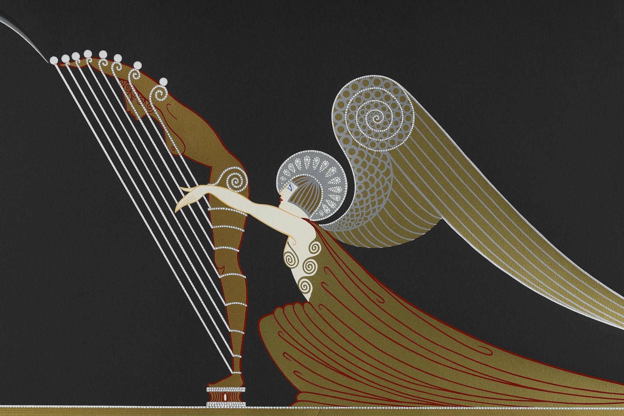 Early 20th Century Color Lithograph by Erté 