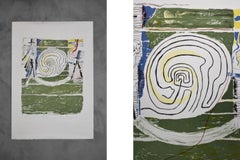 Litografia a colori di Jörgen Fogelqvist, Composizione con figure, 1977