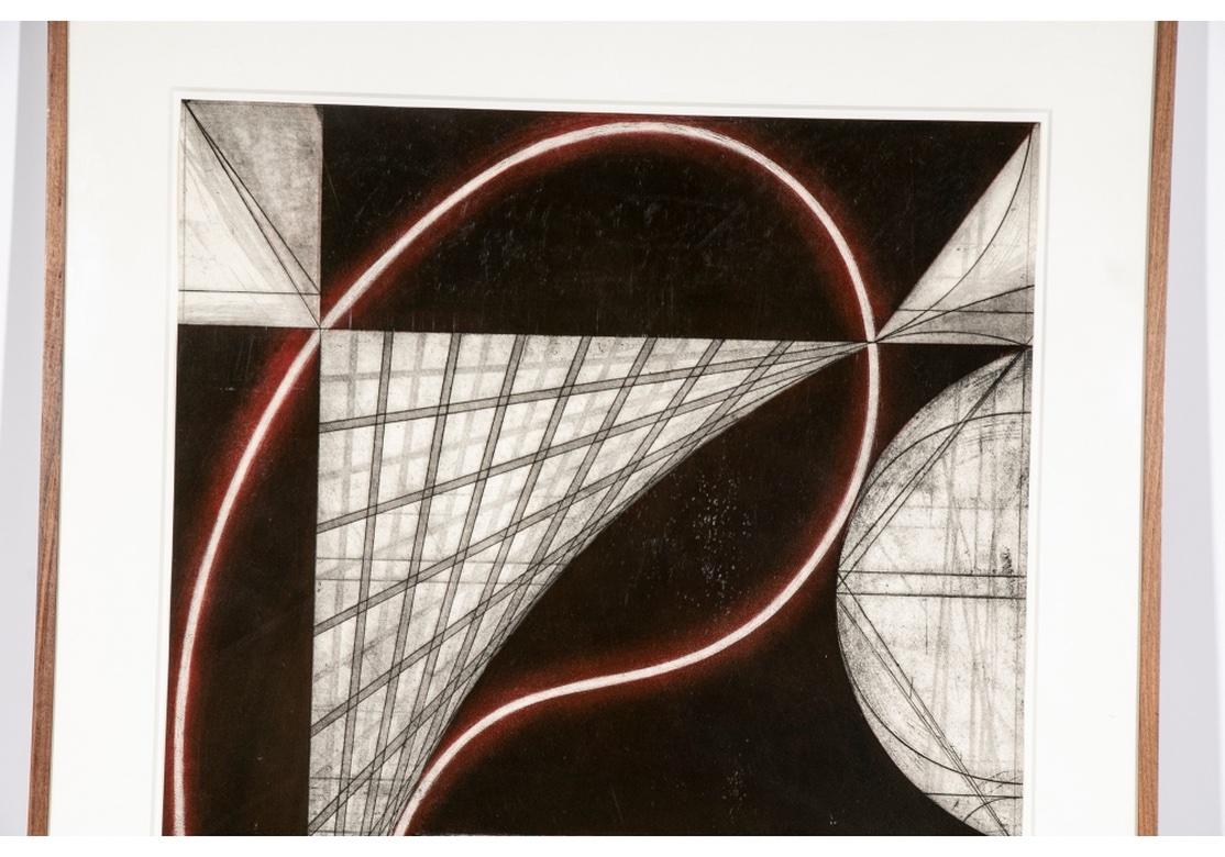 Color Lithograph in the Manner of Lazlo Moholy-Nagy Framed by Yasuo Minagawa For Sale 2