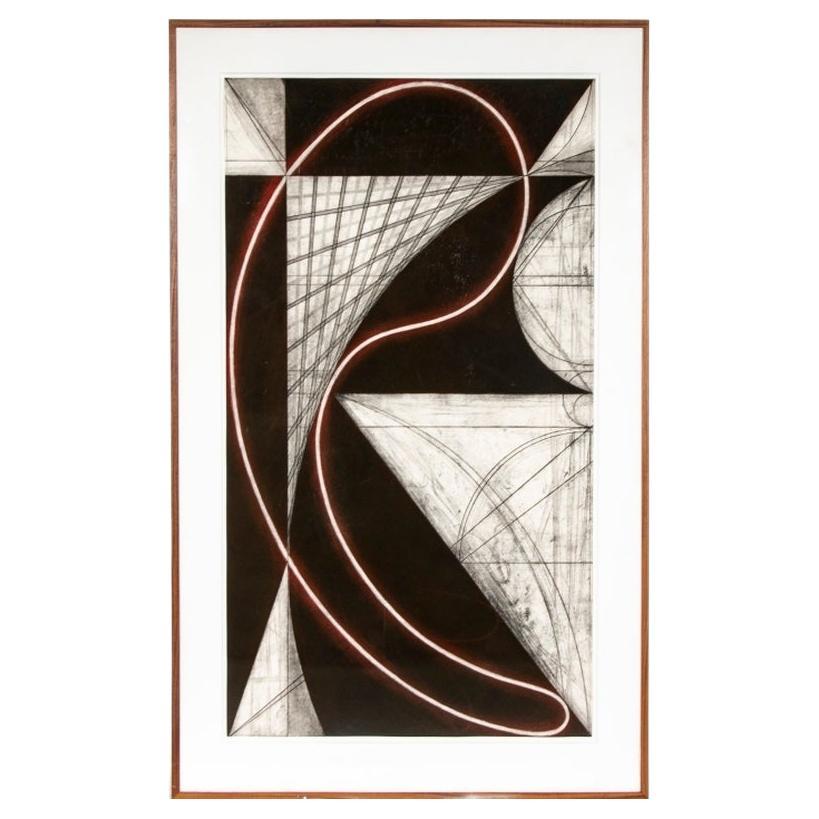Color Lithograph in the Manner of Lazlo Moholy-Nagy Framed by Yasuo Minagawa