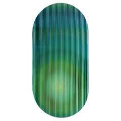 Color Shift Reflective glass wall Panel Small, Trichroic Emerald, by Rive Roshan