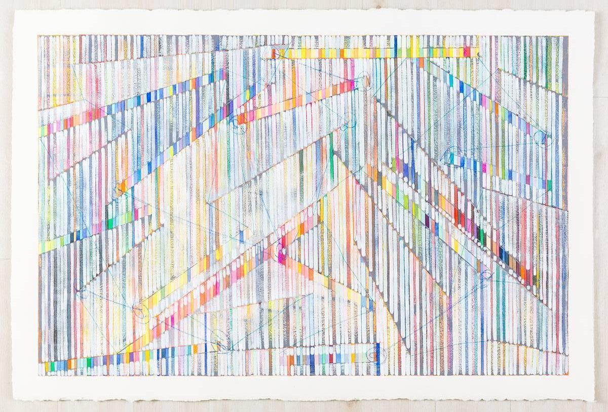 This vibrant original contemporary painting by Miami based artist, Johanna Boccardo, was created with the meticulous signature style of the artist. The painting boldly displays her chromatic mastery, resulting in a fresh and colorful piece of