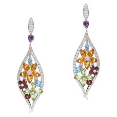 Color Stones Diamond Earrings