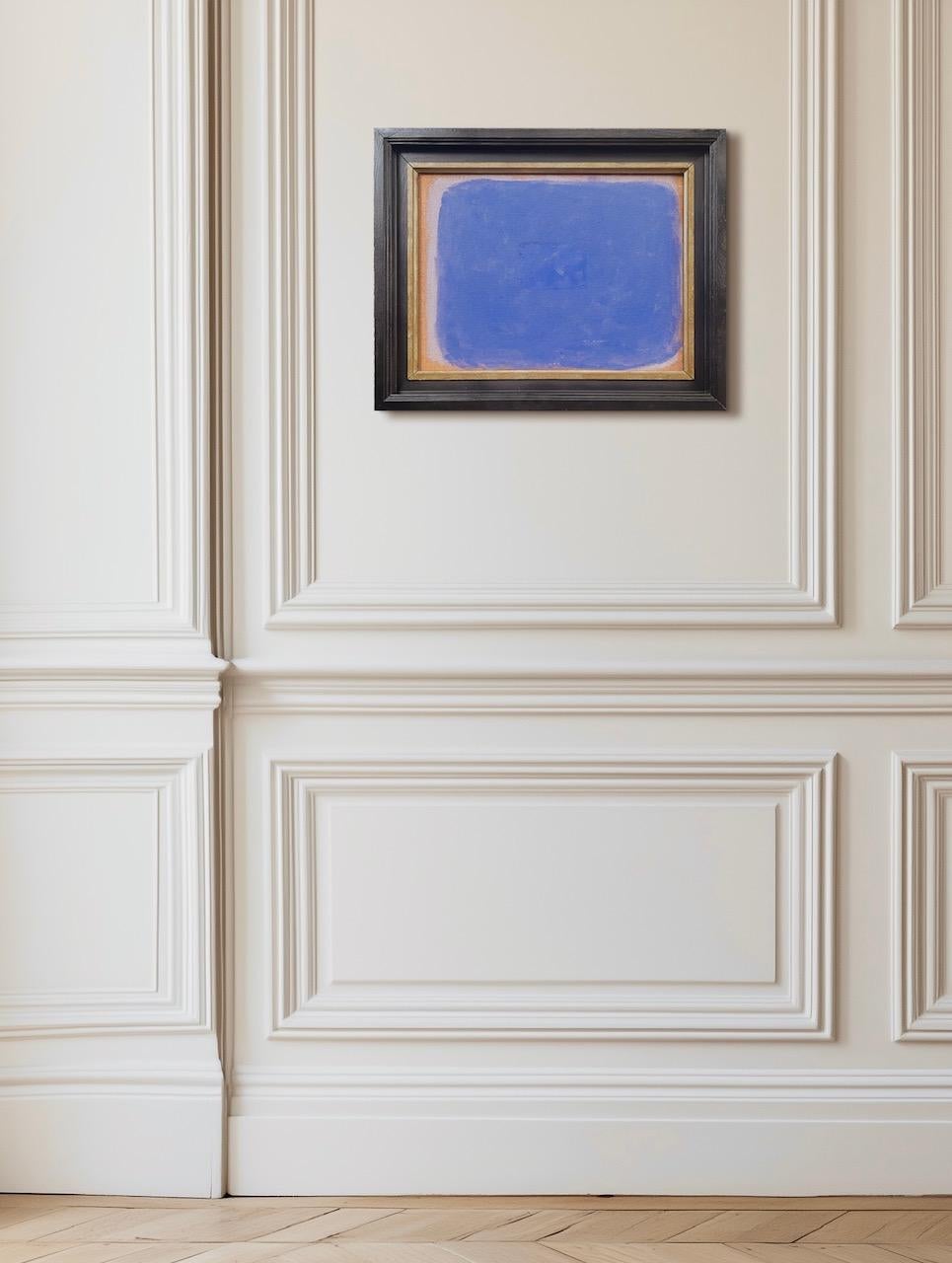 Œuvre originale de l'artiste suédois contemporain Nicolas Makelberge. Une œuvre mixte comprenant du carton, du papier, de l'encre, de l'acrylique et des pigments de couleur. Encadré dans un magnifique cadre ancien avec des détails dorés. Signé par