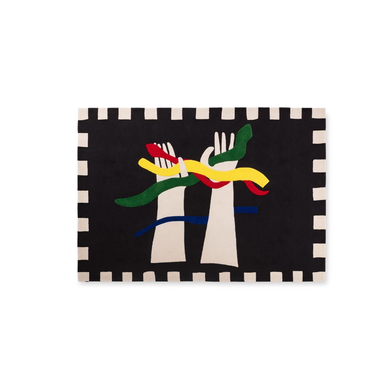 Color Wave rug by Jean-Charles de Castelbajac
Dimensions: W 170 x H 240 cm
Materials: Wool
Dimension customization is possible for bigger format only. 

Jean-Charles de Castelbajac is a visionary designer and artist who anticipated the