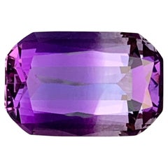 Color Zoned Rectangular Cushion Cut Purple Amethyst Gemstone for Ring & Pendant