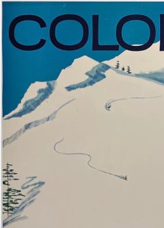 COLORADO GO GREYHOUND Authentic Original Vintage Travel Tourism Poster Skiing