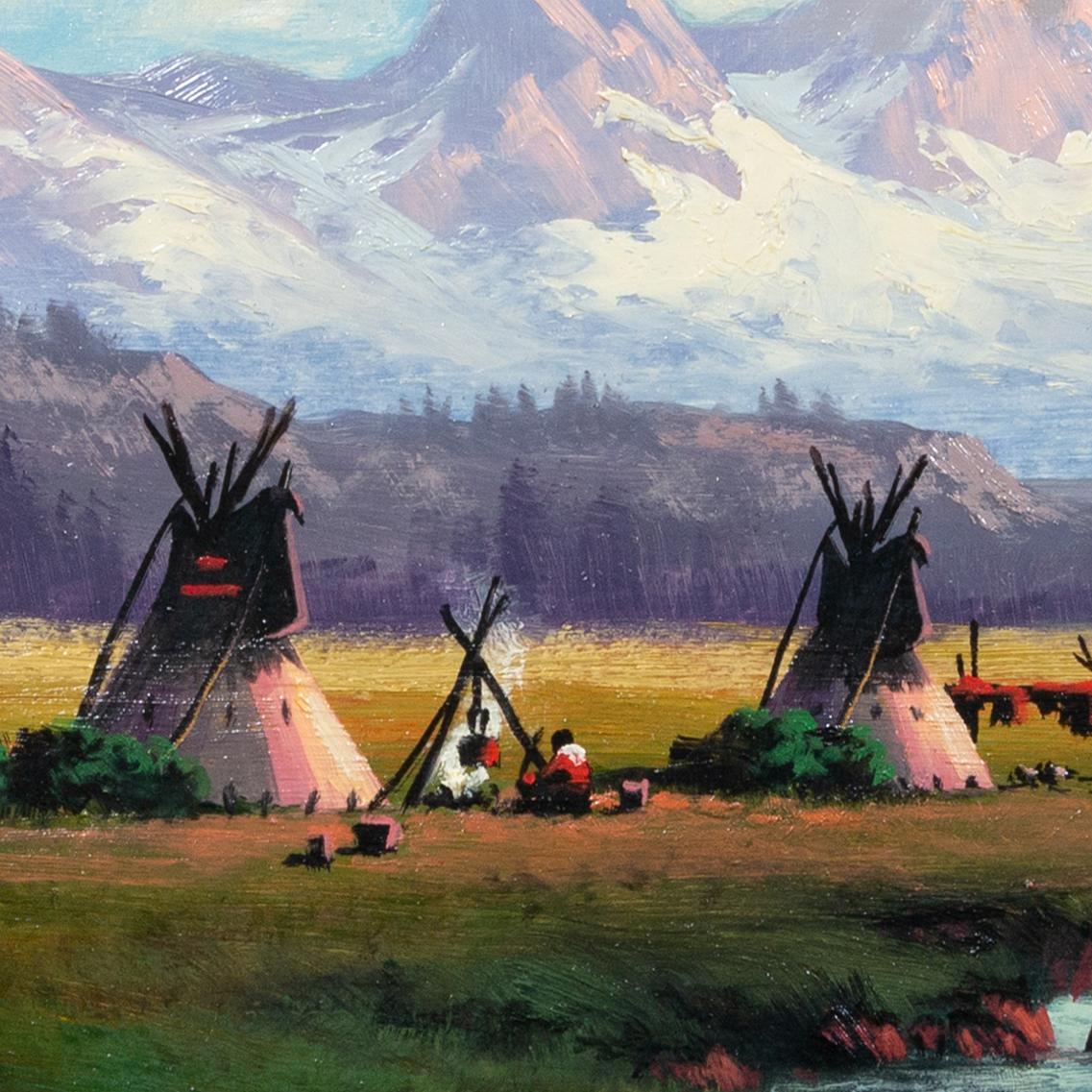Original-Ölgemälde „haus in Colorado“ von Heinie Hartwig (Handbemalt) im Angebot