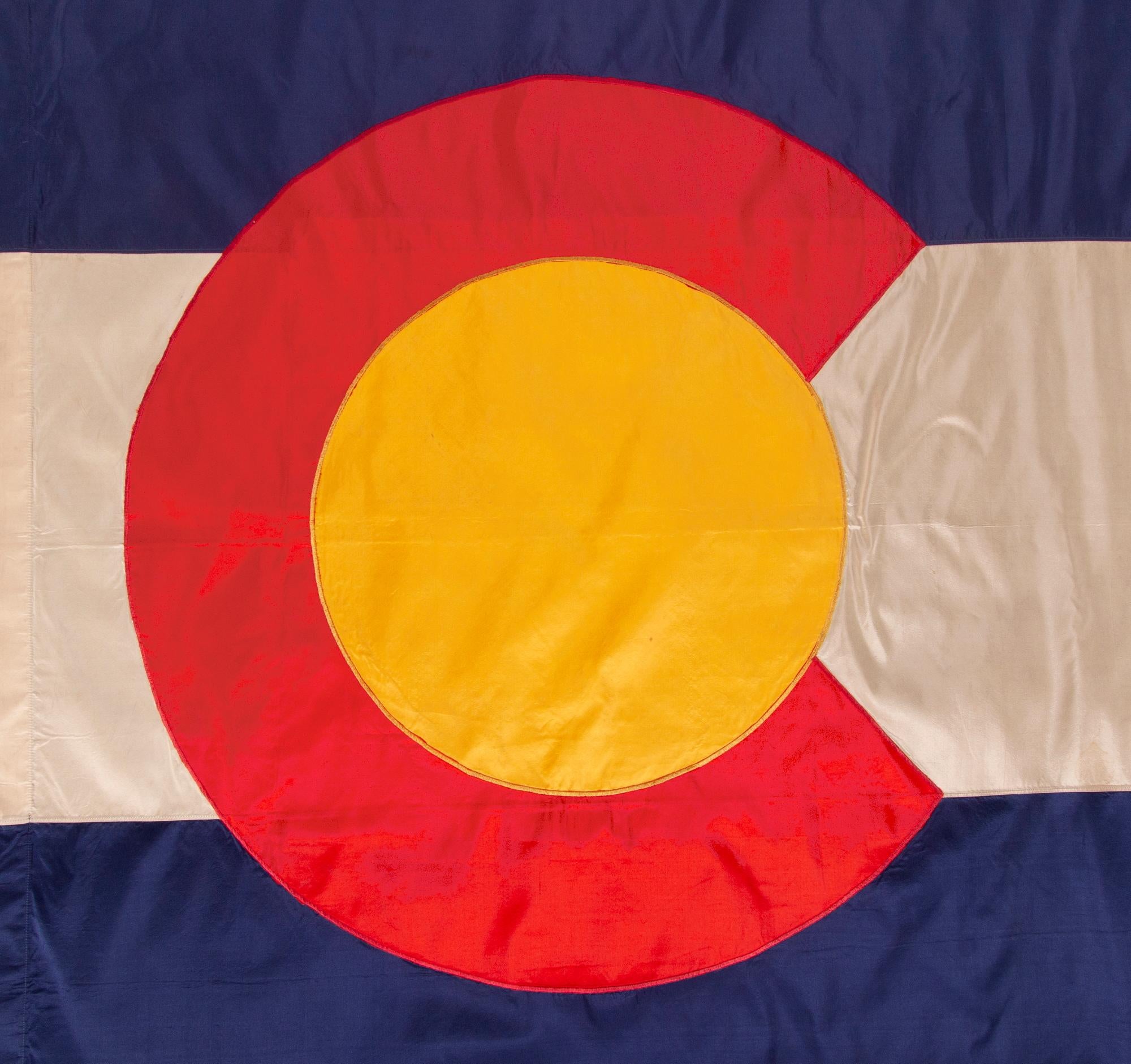 American Colorado State Flag, Made of Silk, Ca 1911-1920 For Sale