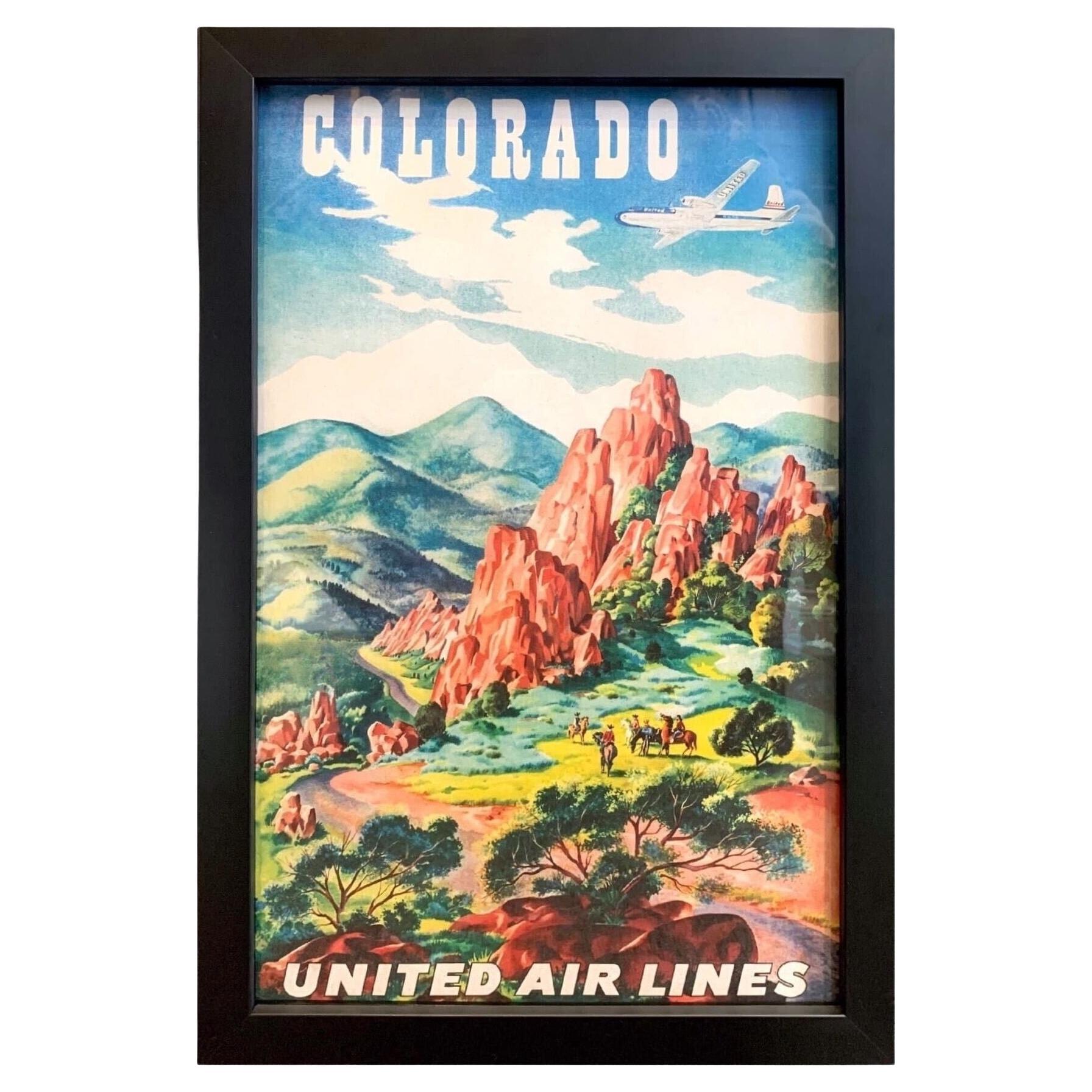 "Colorado" Vintage United Airlines Travel Poster by Joseph Feher For Sale