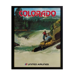 "Colorado" Vintage United Airlines Reiseplakat, circa 1970er Jahre