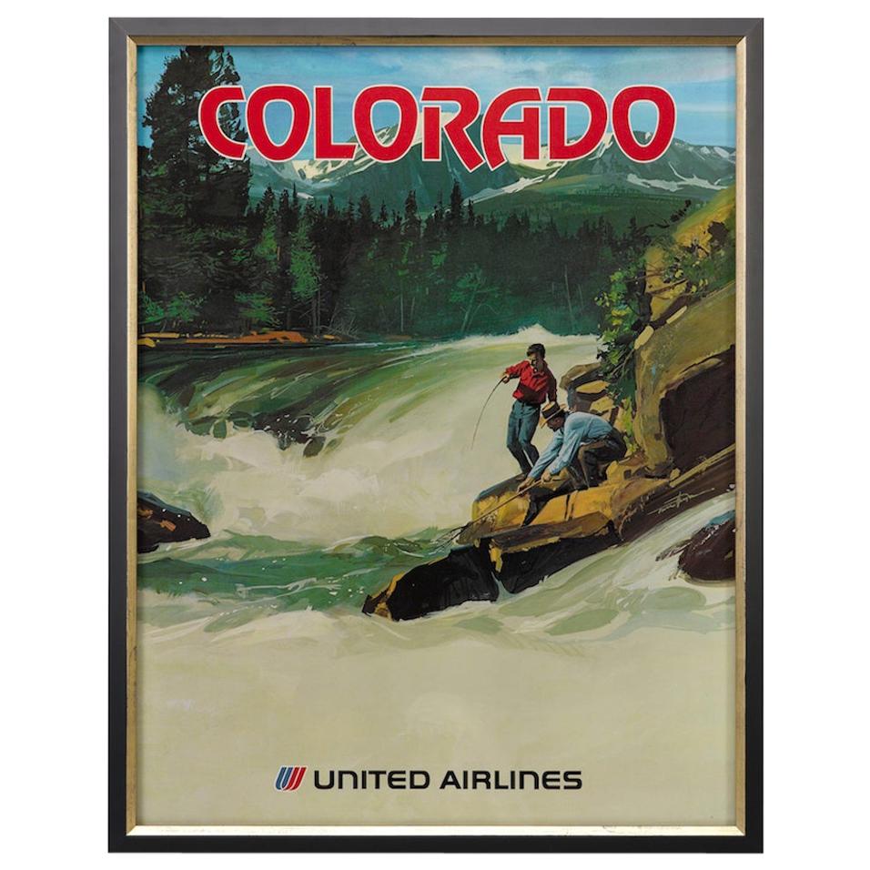 COLORADO with United Air Lines....Vintage Art Deco Travel Poster A2A3A4Sizes 