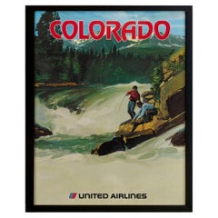 "Colorado" Vintage United Airlines Travel Poster, circa 1970s