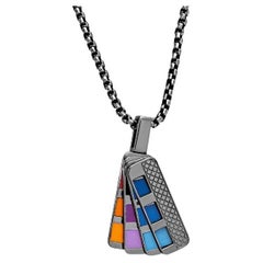 Colorama Book Necklace in Black IP Plated Steel