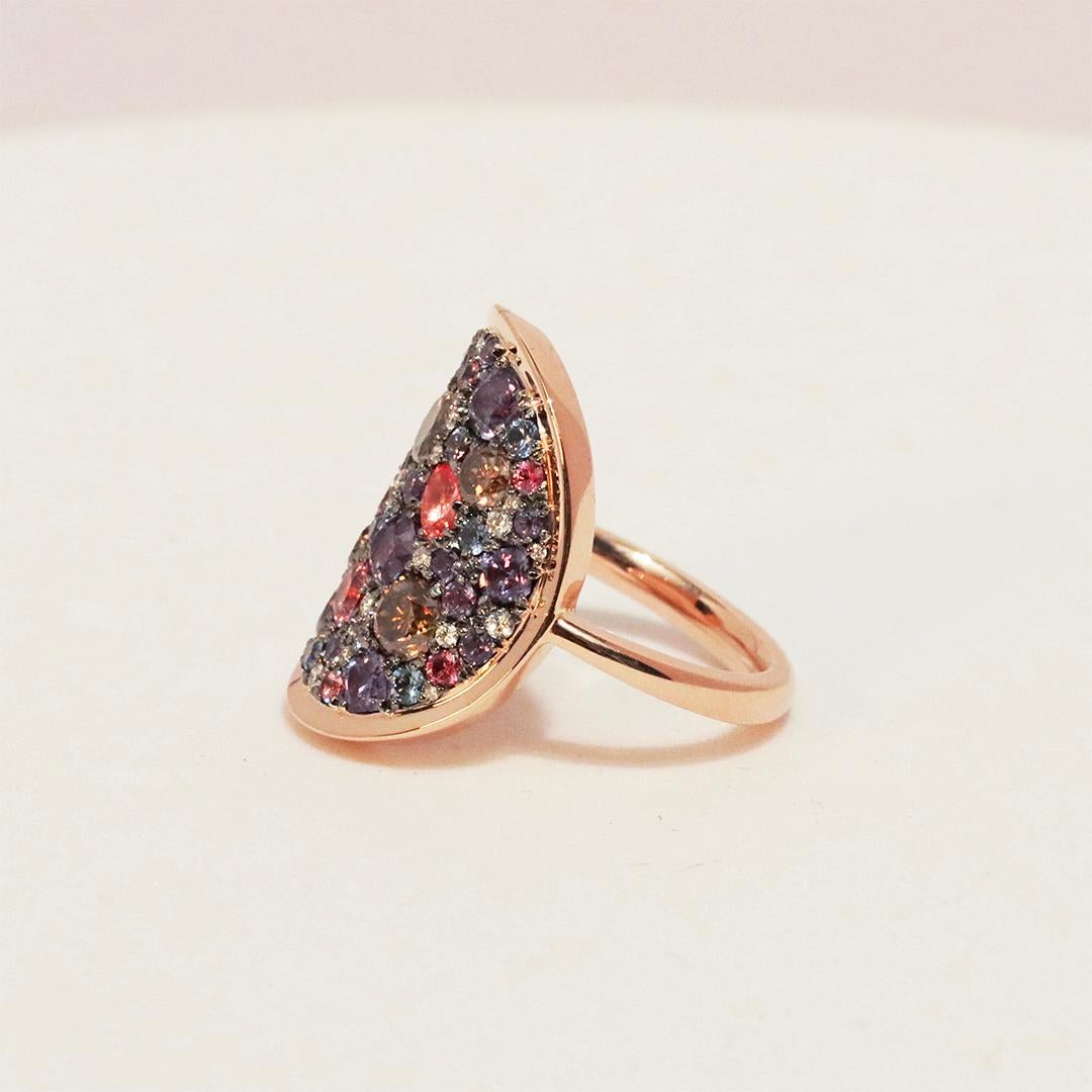 Colorchanging Alexandrite Padparadscha sapphire Blue Sapphire Brown Diamond Ring 8