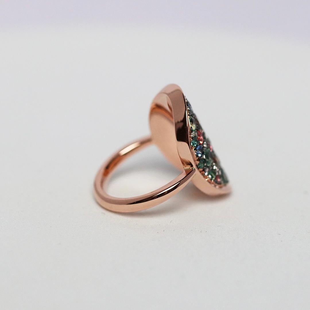 Colorchanging Alexandrite Padparadscha sapphire Blue Sapphire Brown Diamond Ring 6