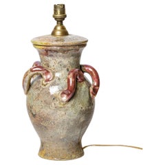Farbige Keramik-Tischlampe aus dem Design des 20. Jahrhunderts von R. Anchierri, 1960 