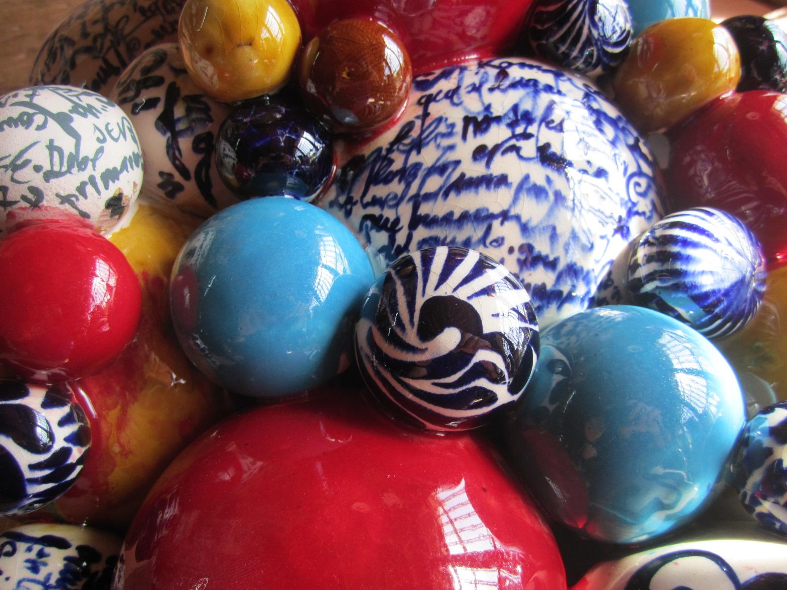 Spanish Colored Bubbles 'Pop Art Glazed Ceramic' For Sale
