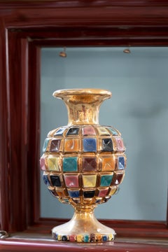 Colored Ceramic Vase, 1960s Vintage Style Design Period 1950s - 1959 Period